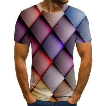 2021 vasaros mados vyrų ir moterų gatve O-kaklo trumparankoviai 3DT marškinėliai juokinga, spalvinga geometrinis atsitiktinis 100/6XL