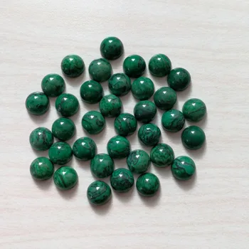 Mados žalia agates akmens karoliukai pakabukai 8mm apvalus kabina cabochon nr. skylę papuošalai, Aksesuarai, Didmeninė 50pcs nemokamas pristatymas