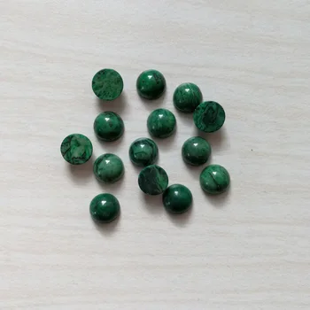 Mados žalia agates akmens karoliukai pakabukai 8mm apvalus kabina cabochon nr. skylę papuošalai, Aksesuarai, Didmeninė 50pcs nemokamas pristatymas