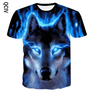 Vyrų drabužiai Naujausias Harajuku Wolf 3D Spausdinimo Cool T-shirt Vyrai/Moterys trumpomis Rankovėmis Vasaros Viršūnes Tees gyvūnų Mados marškinėliai