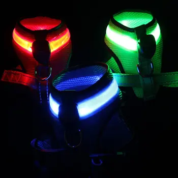 Karšto Pardavimo Mirksi Žėrintis Perlas Šviesos diodų (LED) eksploatacinės medžiagos, Šuo Šviesos Naminių Šunų Antkaklis Reguliuojamas Mažų Gyvūnėlių Šviesos Saugos Apykaklės