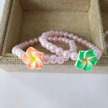 5vnt geros kokybės rožinės spalvos 6MM Perlų karoliukus, vaikams, Vaikų apyrankes mergaitėms, papuošalai, perlų apyrankę kūdikiui Minkštos TaoHua