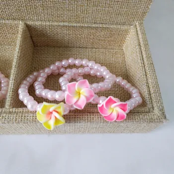 5vnt geros kokybės rožinės spalvos 6MM Perlų karoliukus, vaikams, Vaikų apyrankes mergaitėms, papuošalai, perlų apyrankę kūdikiui Minkštos TaoHua