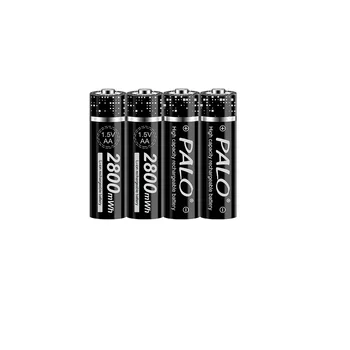 6PCS 1,5 V AA ličio baterijos 2800mWh stabilios įtampos įkrovimo baterija (akumuliatorius AA 1,5 V ličio jonų bateriją Ir USB įkroviklis