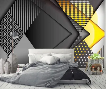 Namų tobulinimo 3d sienos popieriaus ritinius vandeniui šilko tapetų sienos 3d freskomis fone Minimalistinio minimalistinio geometrija