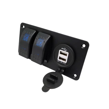 12-24V Svirtinis Jungiklis, Skydelis 3.1 Dual USB Maitinimo Adapteris, skirtas Automobilių, Motociklų Sunkvežimių, Valčių, Jachtų Jūrų Automobilio USB Įkroviklio Lizdas