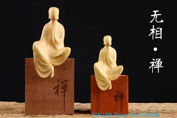 Wuxiang ~ Zen boxwood drožyba namų Zen medžio ornamentu arbatos ceremonija smilkalų kūrybos apdaila