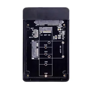 USB Tipas-C-Combo M. 2 NGFF B-key & mSATA SSD Konverteris Atveju, Gaubtas, Adapteris su Jungikliu