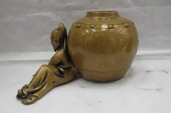 Kinijos Klasikinės Grynas Bronzos, Vario, Išraižytas Poetas Li Bai girtas vyno Statula