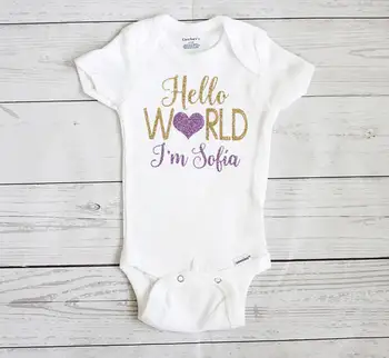Csutom pavadinimas pasauli gimtadienio kūdikių bodysuit onepiece romper Apranga Namo bamblys shirt baby shower Naujųjų Metų šaliai džiaugtis