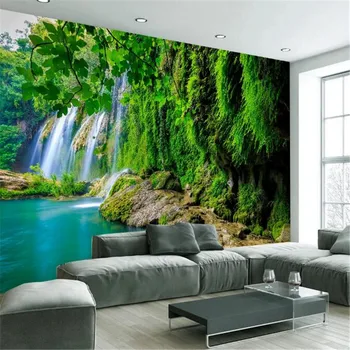 Milofi gamyklos užsakymą tapetai, freskos 3D trimatis kraštovaizdžio krioklys kraštovaizdžio TV foną freskos
