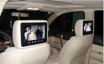 2VNT 9inch pagalvėlės automobilio monitorių su 2 av įvestis 800x480 lcd monitorius, 12v stebėti automobilių tv ekranas 4:3 16:9 spalvos juoda pilka touch