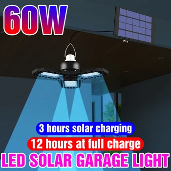 Garažas Lempa Saulės LED Šviesos 80W 60W Šviesos Kontrolės Jutiklis Sieniniai Šviestuvai Lauko Vandeniui Avarinė Lempa Su Saulės baterijomis Kabinti