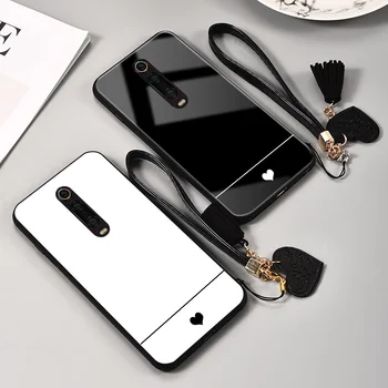 Atsparus Smūgiams Telefoną Atveju Redmi K20 Pro XiaoMi K30 K20 K20Pro Apsaugos Redmi Note8 Grūdintas Stiklas Padengti Su Virvelę