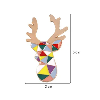 2020 Emalio lašelinę chromatines geometrijos Elnių galvos mergina sagė Gyvūnų serijos corsage emblemos Pin didmeninės