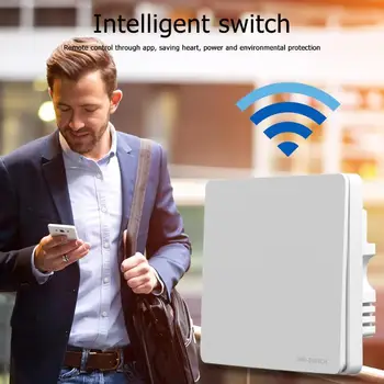 Karšto Pardavimo Smart Switch Nusidėvėjimui atsparaus Kieto Išmaniųjų Telefonų PROGRAMĖLĘ, Nuotolinio Valdymo Mygtuką, Lemputė Wireless Touch Panel Sienos Jungiklis