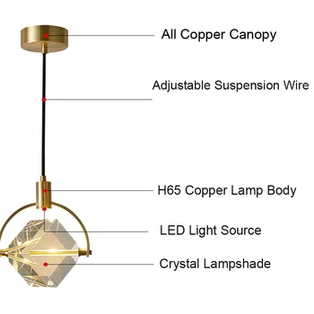 Visą Vario LED Pakabukas Šviesos Mados Prabangių Kambarį Miegamojo Lovos Koridoriaus Aišku, Krištolo Šviesa Rungtynių Namuose Deco Apšvietimas