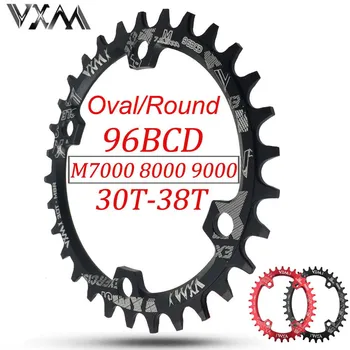 VXM Motociklo Alkūninis 96BCD Ovalios, neįtikėtinai stiprios Chainwheel 30T 32T 34T 36T 38T MTB Dviračių, neįtikėtinai stiprios Dviračių Dalys M7000 M8000 M9000