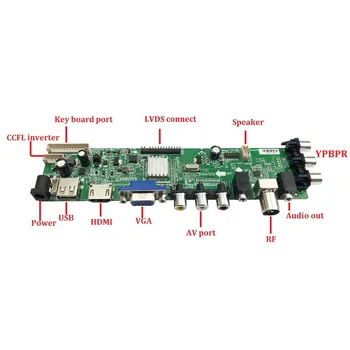 Rinkinys LP154W01-TLA2/TLA1 Skaitmeninis USB AV TV Valdiklio plokštės LCD 1280X800 DVB-C DVB-T, HDMI, VGA 30pin 1 CCFL 15.4