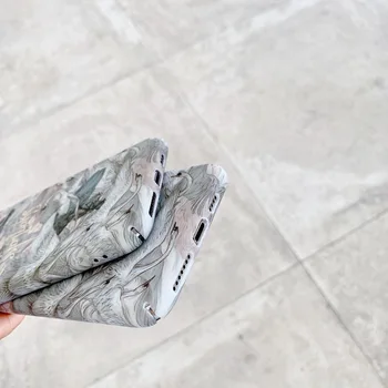 Retro Svajonė swan merginos abstrakčios linijos, meno Telefono dėklas Skirtas iPhone 12 11 Pro Max XS XR X 7 8 Plius 12 mini 7Plus atveju Mielas hard cover