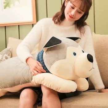 Pop minkštas animacinių filmų haskis pliušinis žaislas milžinišką iškamša šuo lėlės miega pagalvės vaikams, draugas, dovana, deco 43inch 110cm