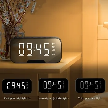 Veidrodis LED Laikrodis-Žadintuvas Daugiafunkcį Belaidžio 5.0 