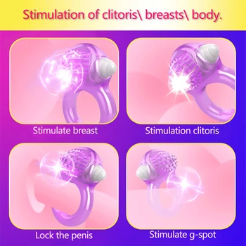 Silikoninis Vibratorius Penio Žiedai Teptuku Stimuliuoja Moters Klitorį, Vyrai Gaidys Žiedas Atidėti Ejakuliacija Pora Kartu Drebulys