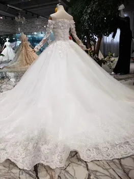Dubal Prabanga Unikali Nėrinių Vestuvių Suknelė 2019 Saudo Arabų Reljefiniai Kamuolys Suknelė Vintage Ne Shouler Nuotakos Suknelė Vestido De Noiva