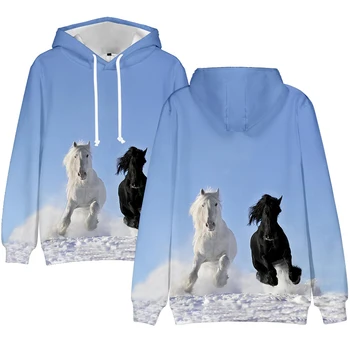 Naujausias Populiarus Men3D Spausdinti Hoodies Puloveris Berniukų/mergaičių Megztiniai Equus caballus 3D Hoodie Susagstomi megztiniai, Liemenės Naujo Dizaino Arklys