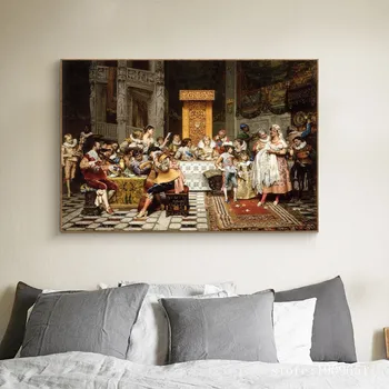 Be rėmelio klasikinio teismas duomenys dame kilnus šalies drobės spaudiniai aliejaus tapybai atspausdintas ant medvilnės sienos meno apdailos nuotraukas