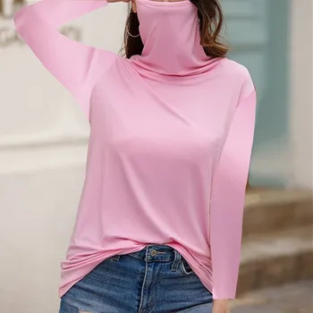 2020 m. Europos ir Amerikos Mados Naujo Stiliaus Daugiafunkcinis Dulkėms Golfo ilgomis Rankovėmis marškinėliai moteriški Drabužiai