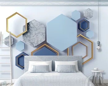 Beibehang Užsakymą 3d tapetai, freskos 3d stereo šiuolaikinės minimalistinė geometrinių marmuro mozaika TV fono sienos papel de parede