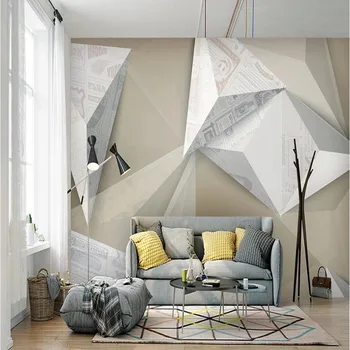 Milofi užsakymą didelės freskos tapetai, 3D stiliaus trimatis geometrijos kūrybos abstrakčiai laikraštis fone sienų tapetai