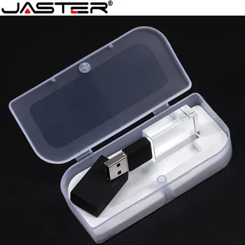 JASTER Naujas 3D viduje Stiklo logotipą, USB 2.0 atmintinė su dėžute