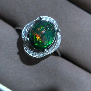 Nauji produktai, natūralus juodas Opalas žiedas, 925 sidabro apdaila, karšto pardavimo. Iš Australijos Gražus gaisro