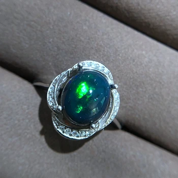 Nauji produktai, natūralus juodas Opalas žiedas, 925 sidabro apdaila, karšto pardavimo. Iš Australijos Gražus gaisro