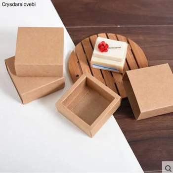 Mažų stalčių formos Amatų Dovanų Rankų darbo Muilo Pakavimo Kraft Popieriaus Dėžės rudos spalvos kraft muilo pakavimo dėžutė