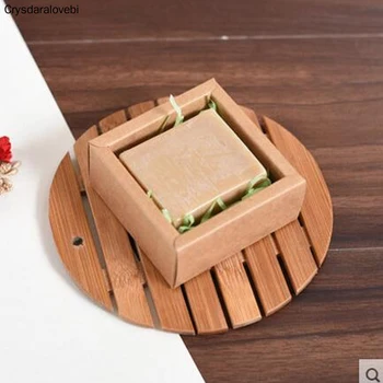 Mažų stalčių formos Amatų Dovanų Rankų darbo Muilo Pakavimo Kraft Popieriaus Dėžės rudos spalvos kraft muilo pakavimo dėžutė