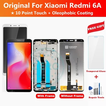 Originalą Xiaomi Redmi 6A LCD Ekranas + Rėmelis 10 lietimui Ekranas Redmi6A LCD skaitmeninis keitiklis Pakeitimas, Remontas, Atsarginės Dalys