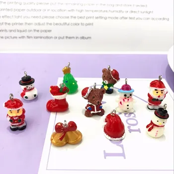 10vnt NAUJAS 3D mini dervos Kalėdų Eglutės papuošalus Kabo Pakabukas Raktas Grandinę, Kalėdų Senelis, senis besmegenis Kalėdų auskarai 