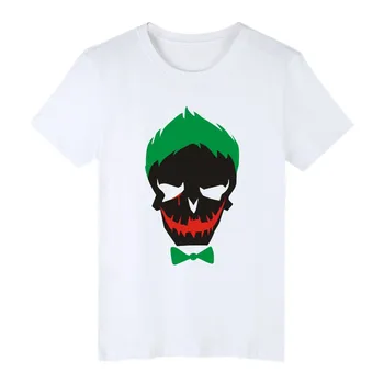 Savižudžių Būrys Joker Mens TShirts Vasaros Trumpas Rankovės marškinėliai ir Harley Quinn Juokinga T Shirts Super Herojus Medvilnė Tee Marškinėliai