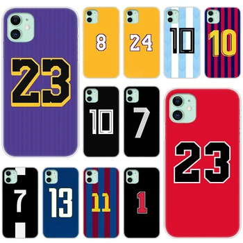 Futbolo, Krepšinio Skaičius Silikoninis Telefono dėklas skirtas Apple iPhone 12 Mini Pro 11 XS Max X XR 6 6S 7 8 Plius 5 5S SE 2020 m., Minkštas Viršelis