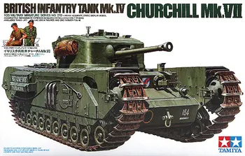 Tamiya 35210 1/35 Britų Pėstininkų Tankas Mk.IV Churchill Mk.VII rc žaislų Rinkinys