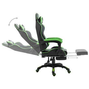 Kompiuterio Kėdė Namų Žaidimų Žaidimų Kėdė Biuro Kėdė Ergonomiška Sėdima Kėdė Žaidimų Kėdė su Pakoja Žalia PU