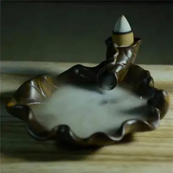Lotus Lapų Keramikos Moliuskui Smilkalų Degiklis Dūmų Krioklys Stick Smilkalų Laikiklis Smilkalų Amatų Naudoti Namų Arbatos Biuras