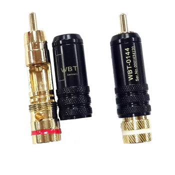1pc Aukso Spalvos Vario RCA Plug Patvarus RCA Jungtis Užraktas Garso ir Vaizdo WBT Plug 53mm*13mm Varžtai Litavimo