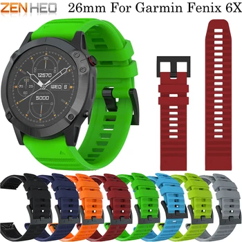 26mm Silikono Juosta, Diržu, Garmin Fenix 6X/5X/5X Plus Greito Atleidimo Watchband Garmin Fenix 3 3HR Smart Watch Band
