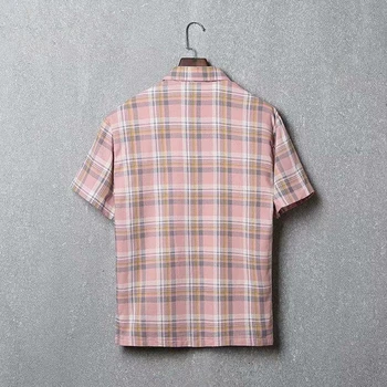Vasaros trumparankoviai marškinėliai vyriški laisvalaikio marškinėliai ne geležies vyrų colių marškinėliai jaunimo korėjos tendencija pledas marškiniai