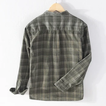 Rudenį ir žiemą ilgomis rankovėmis mens pledas velvetas atsitiktinis marškinėliai su kišenėje tendencija marškinėliai vyrams grynos medvilnės pledas marškiniai vyrai