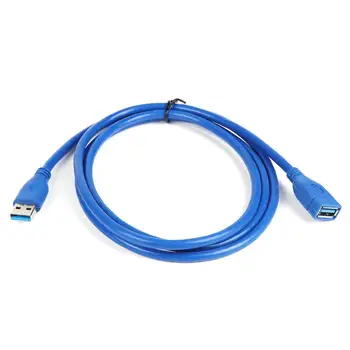 USB 3.0 Male Plug Moterų Lizdas, 1.5 m ir 3m Super Greitai ilgiklis Laido Mėlyna Plastikas + Metalas + Vario FS